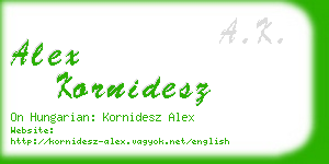 alex kornidesz business card